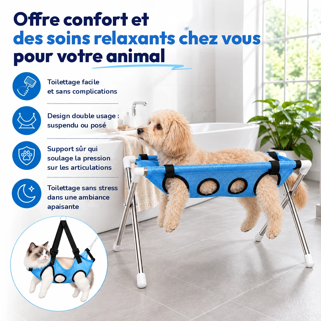 Hamac de bain pour chien et chat